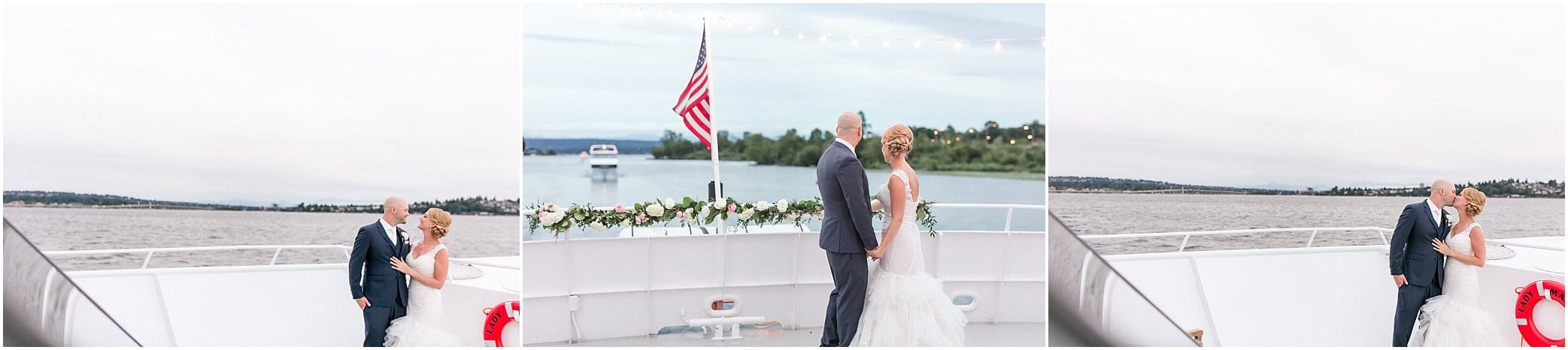 wedding day portraits on a boat
