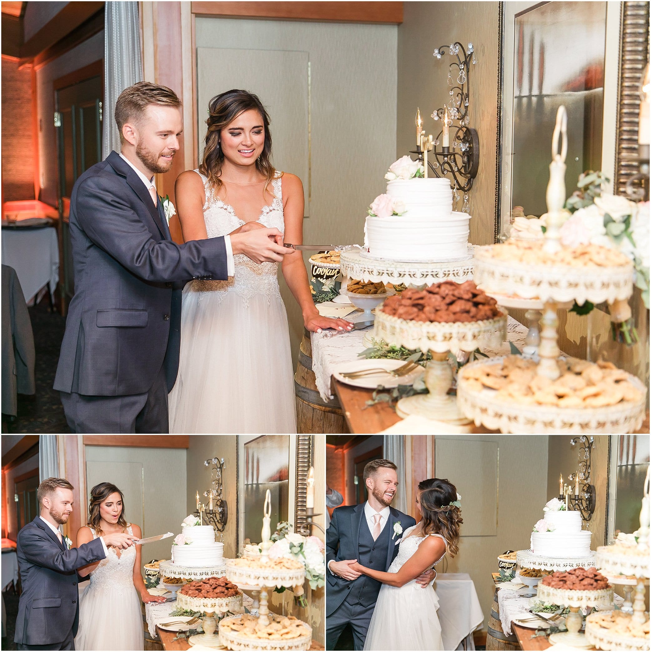 wedding day cake cutting