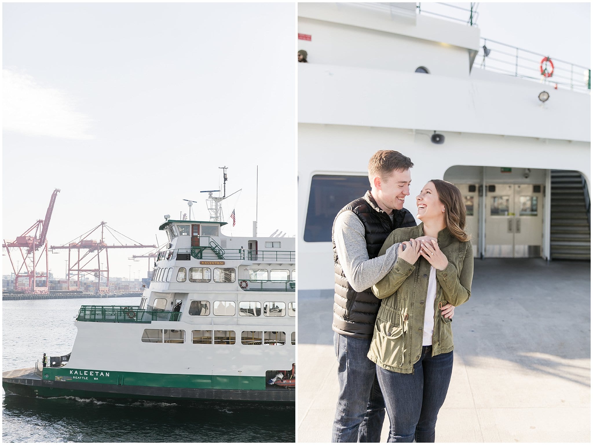 ferry and bainbridge island engagement photos, mrs box